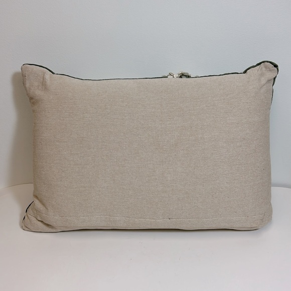 Green Velvet Merry Christmas Embroidered Pillow Gift Bike Metallic Floral - Picture 3 of 15